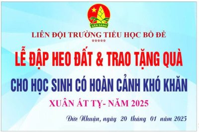 LỄ ĐẬP HEO ĐẤT VÀ TRAO QUÀ TẾT CHO HỌC SINH CÓ HOÀN CẢNH KHÓ KHĂN